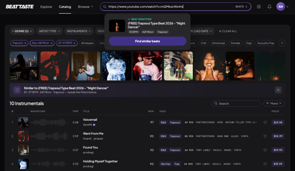 how to find the right beat for your song on youtube